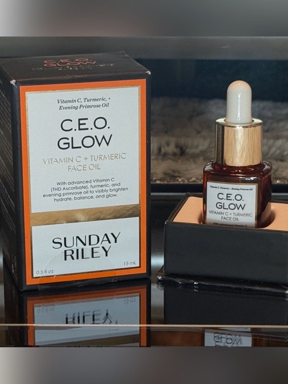 Sunday Riley C.E.O. Glow Vitamin C + Turmeric Evening Primrose face oil NIB